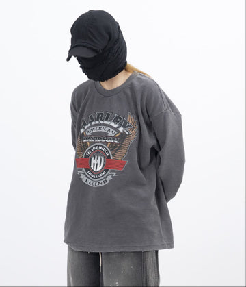 American Vintage Washed Waffle Long Sleeve T-Shirt